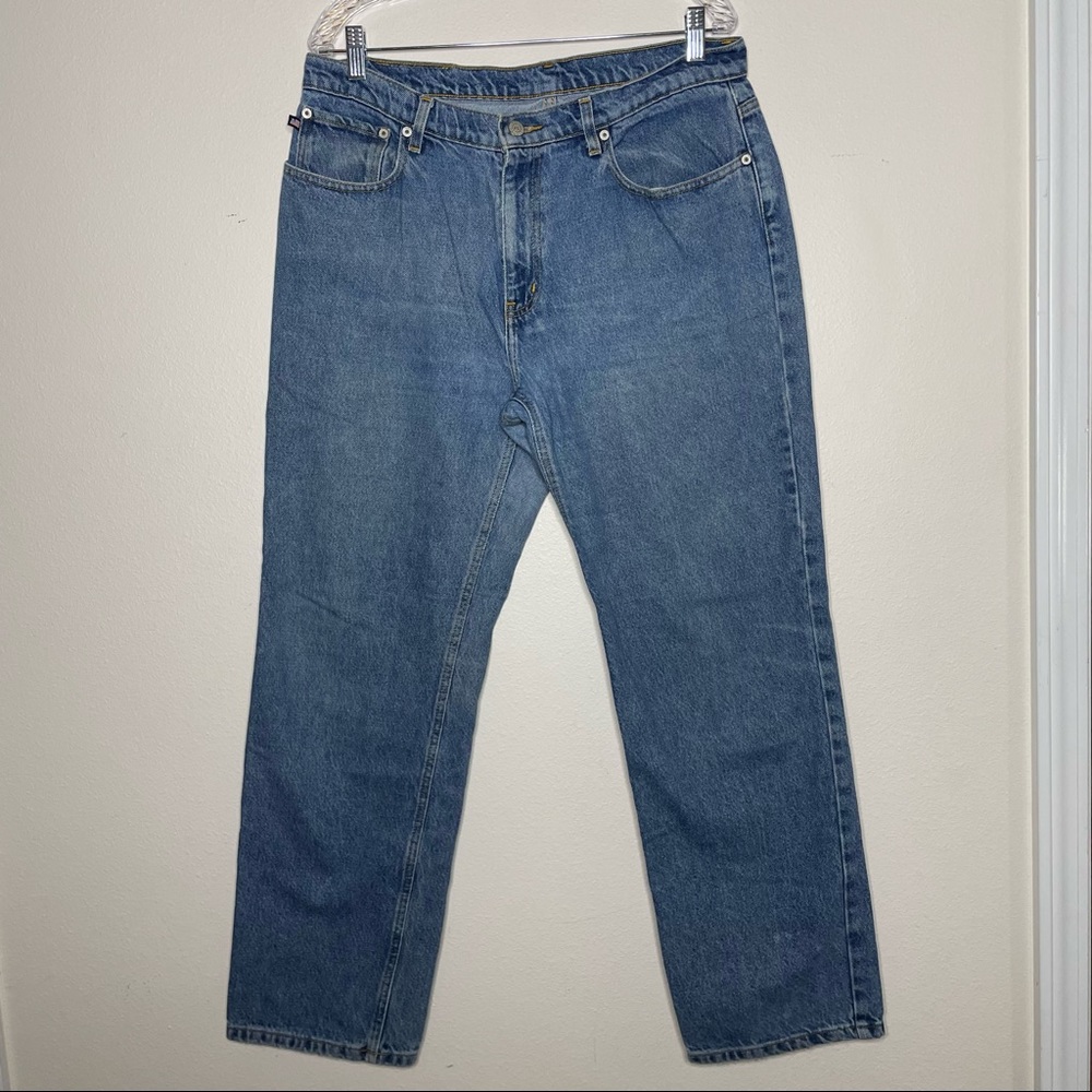 VTG Polo Ralph Lauren Banner Jeans Relaxed Leg Denim Blue Mens Sz 14x31